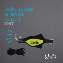 Głośny gwizdek ze smyczą na szyję